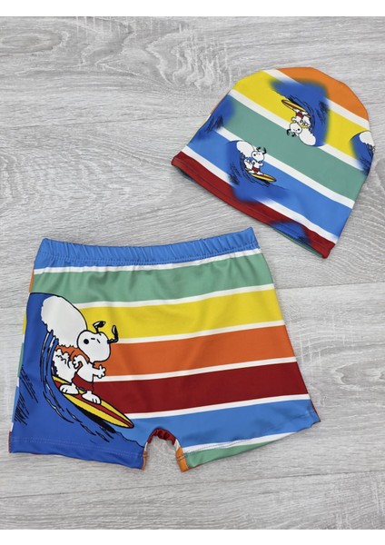 Erkek Çocuk Boneli ve Şortlu Mayo Takımı 12256