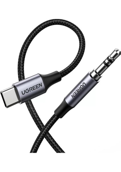 USB Type-C – 3.5mm Aux Ses Kablosu, Huawei ve Tüm Uyumlu Cihazlar için, 1 m Örgülü Dayanıklı, Hızlı Şarj Özellikli