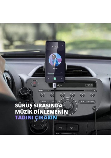 USB Type-C – 3.5mm Aux Ses Kablosu, Huawei ve Tüm Uyumlu Cihazlar için, 1 m Örgülü Dayanıklı, Hızlı Şarj Özellikli