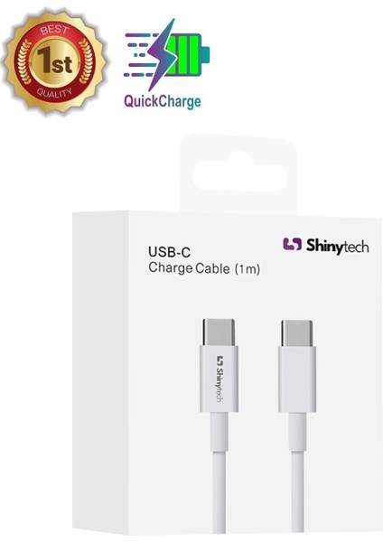 Type-C Data ve Şarj Kablosu 1m – Apple iPhone/iPad Uyumlu, 60W Hızlı Şarj ve USB 2 Veri Aktarımı, Dayanıklı