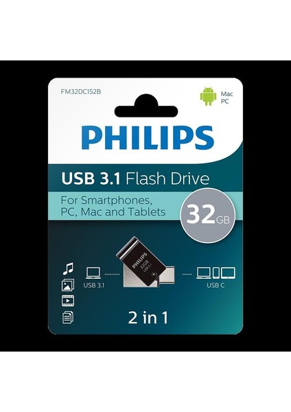 Phılıps 32GB Usb3.1 Type-C 100/150 Mb/s FM32DC152B/00