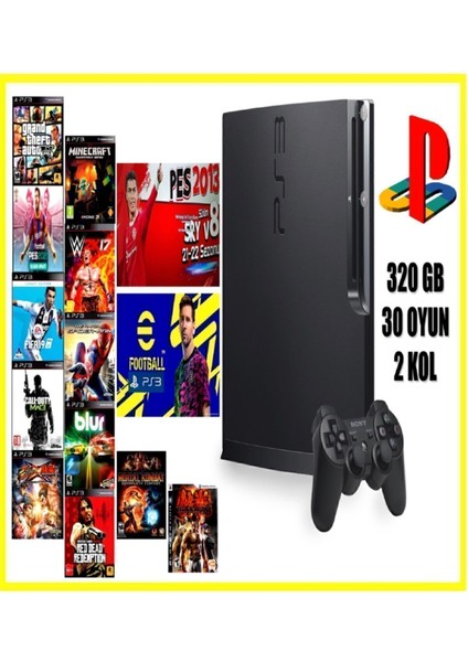 PlayStation 3 Oyun Konsolu 320GB, 2 Kollu, Bluetooth, HDMI ve Wi‑Fi – Aksiyon ve Spor Oyunlarına Uygun fırsatları