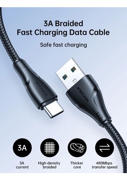 S-UC027A11 3A USB A-Type C 1.2m-Black fiyatları