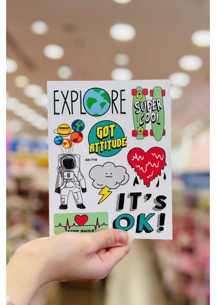 Gıpta Simli Uzay ve Astronot Sticker Seti - Silvery Koleksiyonu