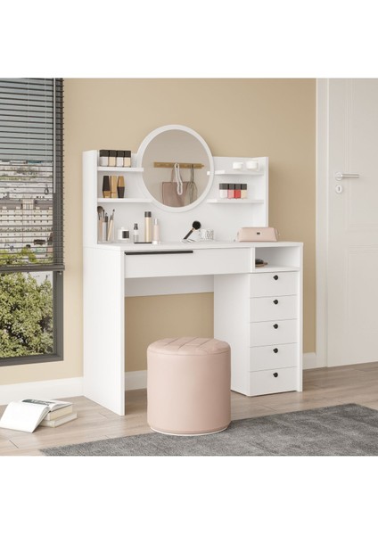 Ocean Makyaj Masası Aynalı Çekmeceli Şifonyer Raf Beyaz ON30-W fiyatları