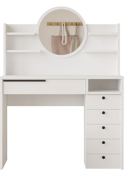 Ocean Makyaj Masası Aynalı Çekmeceli Şifonyer Raf Beyaz ON30-W fırsatları