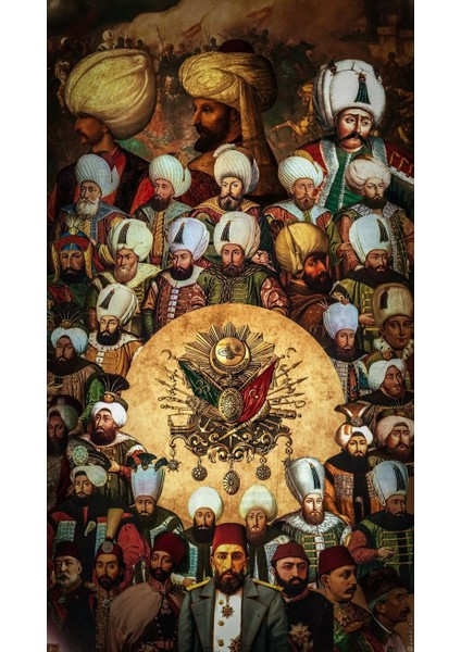 Osmanlı Padişahları Ev Duvar Salon Güzellik Salonu Ofis Dükkan Dekarasyon Kanvas Tablo fiyatları