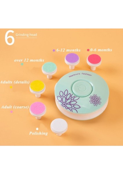 Bebek ve Çocuk Elektrikli Tırnak Törpüsü Seti – Sessiz Motor, Yenidoğanlar için Güvenli, 6 Başlık, 1 AA Pil ile Çalışır fırsatları