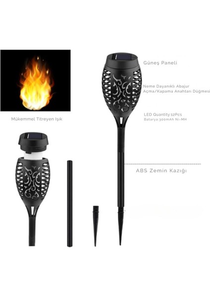 Solar Alev Efektli Bahçe Lambası indirimleri