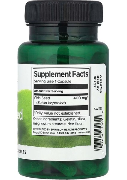 Full Spectrum® Chia Tohumu, 400 Mg, 60 Kapsül fiyatları
