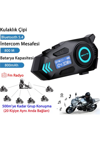 K09 Intercom Bluetooth Motosiklet Kask Kulaklığı – Çift Yönlü Intercom ve Müzik Desteği