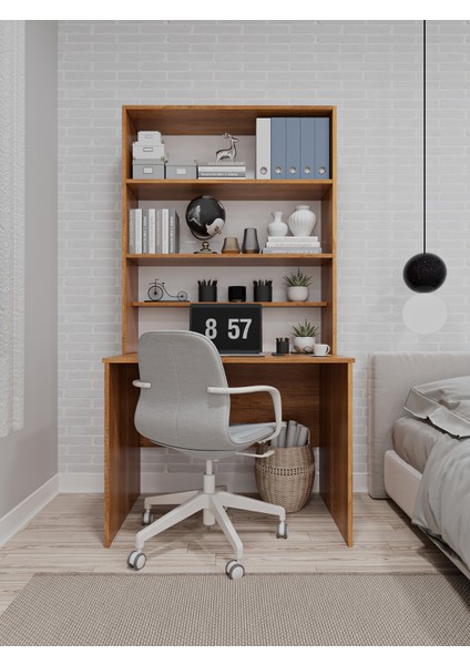 Asra Trend %100 Mdflam Raflı Çalışma Masası Bilgisayar Ofis Ders Masası Çm-03