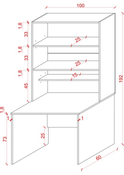 Asra Trend %100 Mdflam Raflı Çalışma Masası Bilgisayar Ofis Ders Masası Çm-03 modelleri