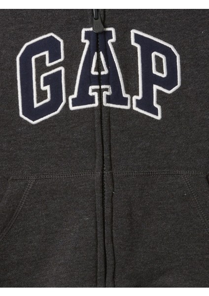 Erkek Bebek Koyu Gri Gap Logo Fermuarlı Sweatshirt fiyatları
