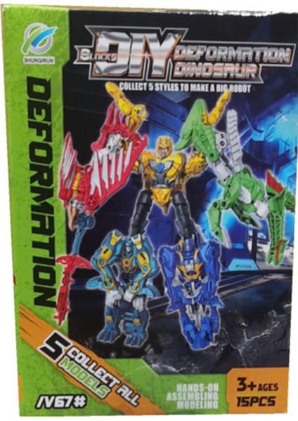Dinozor Dönüşüm Oyuncağı Montajı (5 Çeşitli Model) (Pdq)