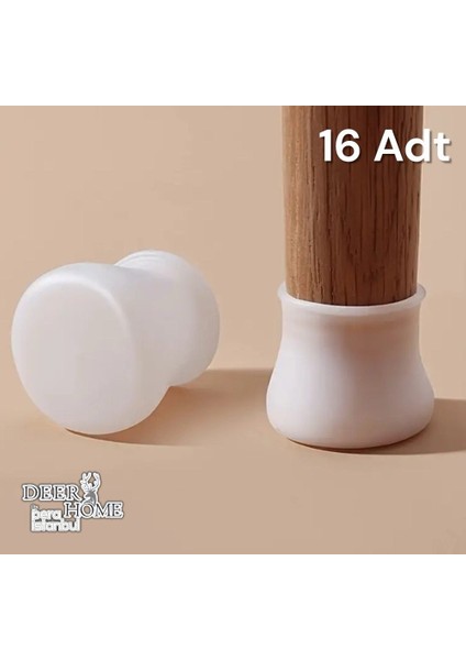 Masa Sandalye Ayak Koruyucu 16'lı Silikon Ev Eşyaları Koruma Aparatı Parke Seramik Çizmez Masa Ayağı