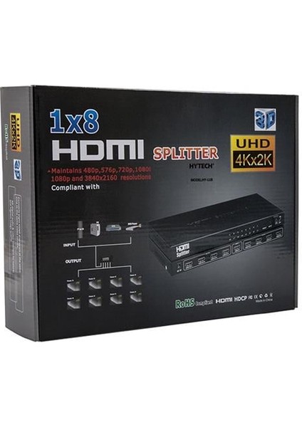 Hytech 8 Port 4K x 2k HDMI Splitter Dağıtıcı Hy-Lu8 modelleri