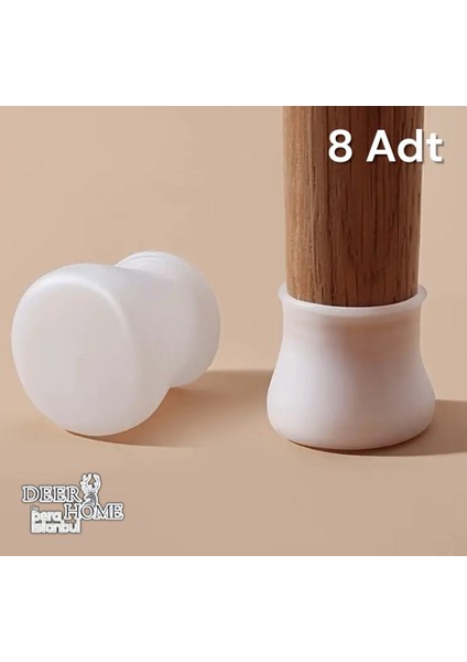 Masa Sandalye Ayak Koruyucu 8'li Silikon Ev Eşyaları Koruma Aparatı Parke Seramik Çizmez Masa Ayağı