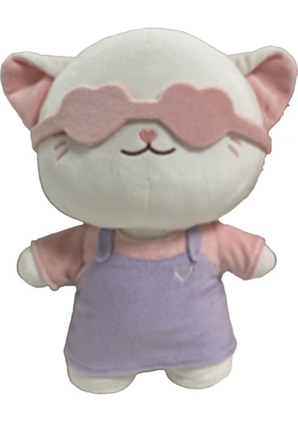 28 cm Giysili Kedi Kalpli Peluş Oyuncak (Mor Kıyafet) modelleri