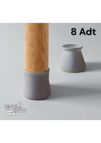 Masa Sandalye Ayak Koruyucu 8'li Silikon Ev Eşyaları Koruma Aparatı Parke Seramik Çizmez Masa Ayağı