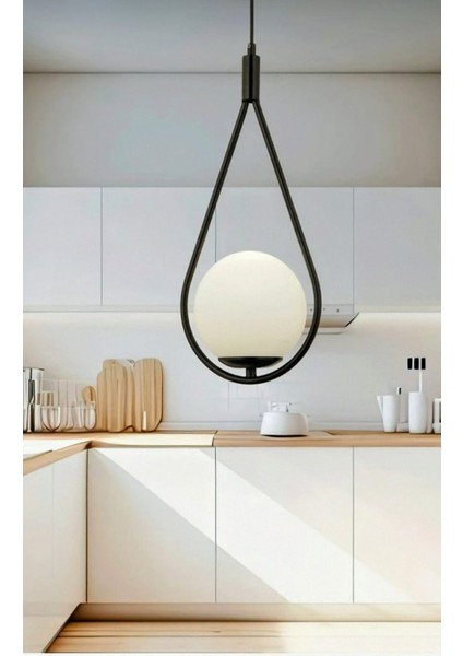 Nazar Tekli Siyah Beyaz Camlı Sarkıt, Salon, Oturmaodası, Mutfak, Çocukodası