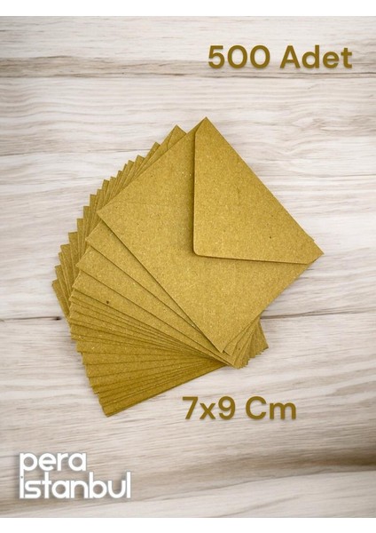 500 Adet Kraft Renkli Küçük Zarf 7x9