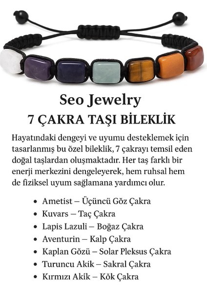 7 Çakra Dengeleyici Doğaltaş Bileklik