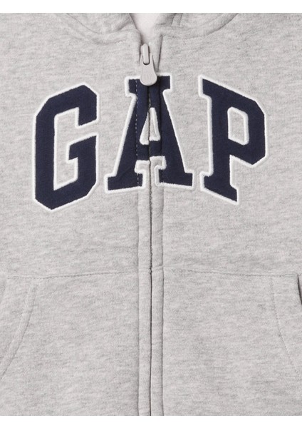 Erkek Bebek Gri Gap Logo Fermuarlı Sweatshirt fiyatları