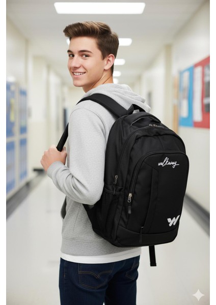 Kupra Sırt Çantası Siyah-Beyaz Unisex Okul Çantası modelleri