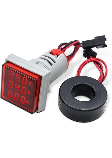 Powermaster Voltampermetre 50-500V 0-100A Ac Kare Kırmızı (AD22-22VAS)