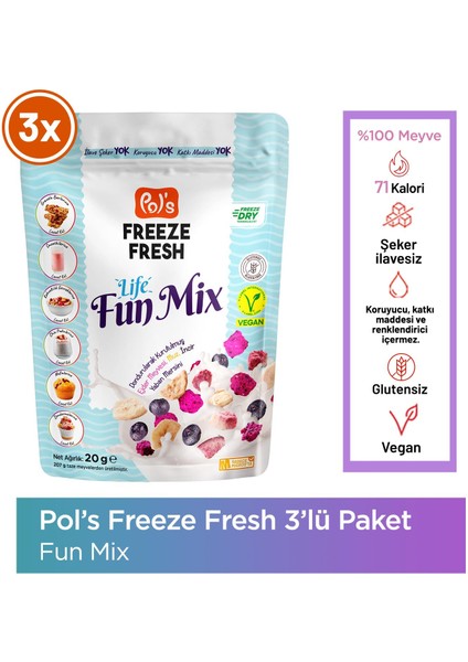 Dondurularak Kurtulmuş Fun Mix 20 gr x 3 Adet