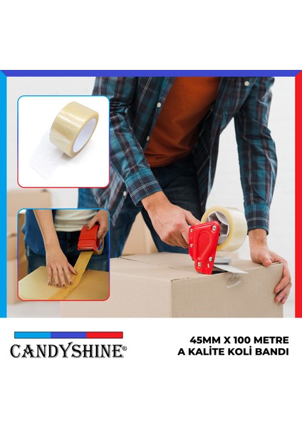 ® Premıum A Kalıte 1. Sınıf Koli Bandı 45 mm x 100 mt Akrılık Koli Bant Net 100 Metre