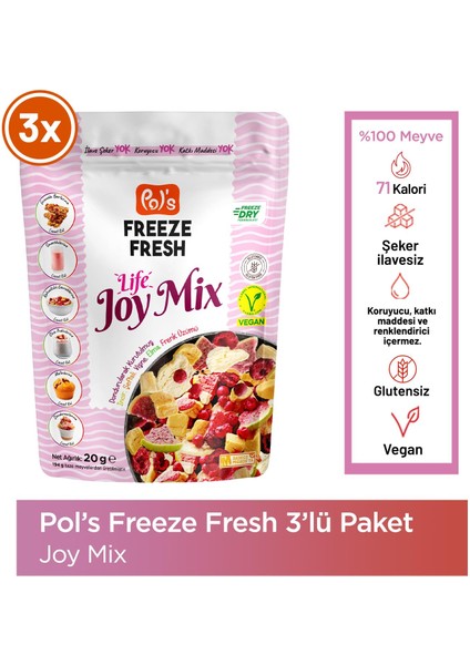 Dondurularak Kurutulmuş Joy Mix 20 gr x 3 Adet