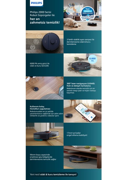 2000 Serisi XU2000/15 Islak & Kuru robot Süpürge