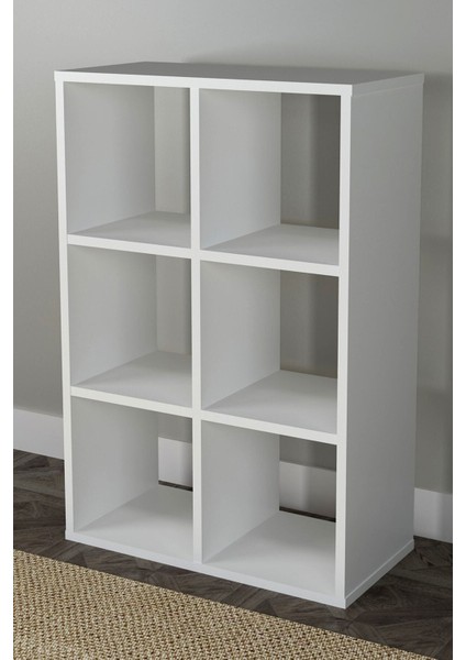6 Raflı Mat Beyaz Suntalam Kitaplık 60x90x30 cm – Minimalist ve Şık Tasarım, Ev ve Ofis Kullanımına Uygun