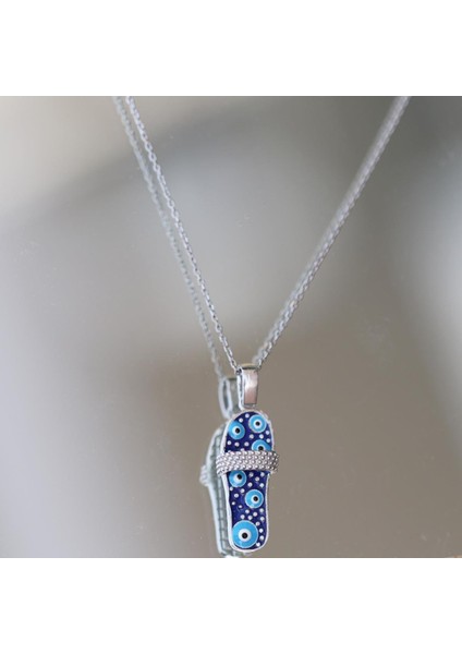 Nazar Boncuklu Terlik Gümüş Kolye fırsatları