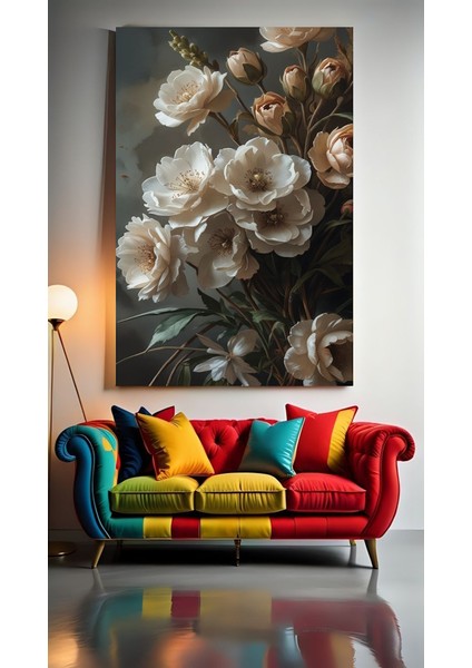 Soyut Sanatsal Çicek Iı Ev Duvar Salon Güzellik Salonu Ofis Dükkan Dekarasyon Kanvas Tablo