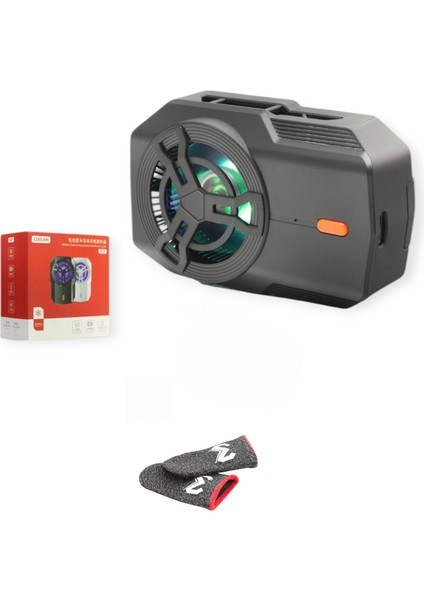 Telefon Soğutucu Fan Radyatör Siyah S17 Rgb Işıklı Soğutma Alanı 1 Adet Sogutucu 1ADET Eldiven HDX4394