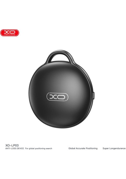 XO-LP03 Gps Akıllı Konum Belirleyici Kayıp Önleyici Takip Cihazı Siyah Apple Bul ile Uyumlu