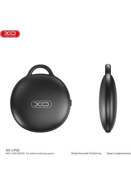 XO-LP03 Gps Akıllı Konum Belirleyici Kayıp Önleyici Takip Cihazı Siyah Apple Bul ile Uyumlu modelleri