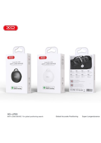XO-LP03 Gps Akıllı Konum Belirleyici Kayıp Önleyici Takip Cihazı Siyah Apple Bul ile Uyumlu fırsatları
