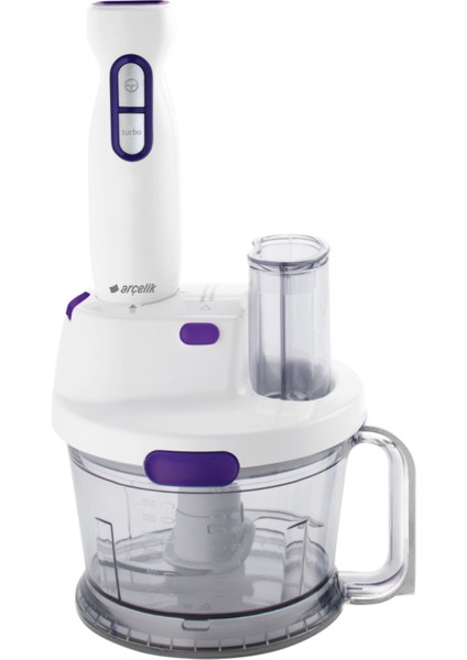 K 1261 Rhb Rendeli Çoklu Set El Blender – 700 W Güç, 2,1 Lt Doğrayıcı, 900 ml Ölçü Kabı, Turbo Fonksiyon, Çelik Bıçak, Beyaz