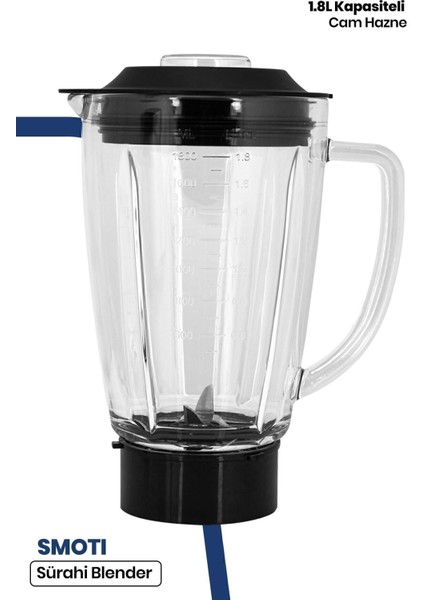 GM-7247 Sürahili Smoothie Blender 1000 W 1,8 Lt – Buz Kırma Özellikli Güçlü ve Çok Amaçlı Mutfak Blenderı