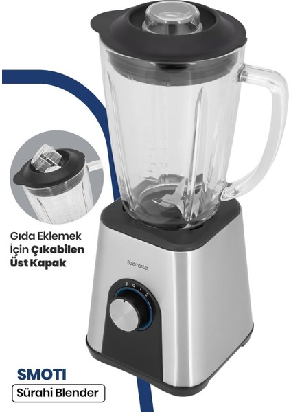 GM-7247 Sürahili Smoothie Blender 1000 W 1,8 Lt – Buz Kırma Özellikli Güçlü ve Çok Amaçlı Mutfak Blenderı