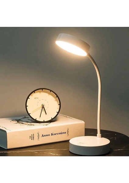 Masa Lambası Şarjlı Akrobatik 3 Kademeli 18 Ledli Dokunmatik Ders Çalışma Pc Beyaz Işık