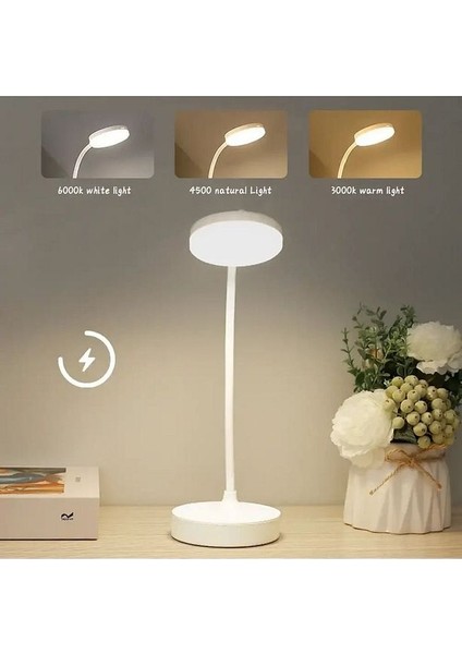 Masa Lambası Şarjlı Akrobatik 3 Kademeli 18 Ledli Dokunmatik Ders Çalışma Pc Beyaz Işık fırsatları