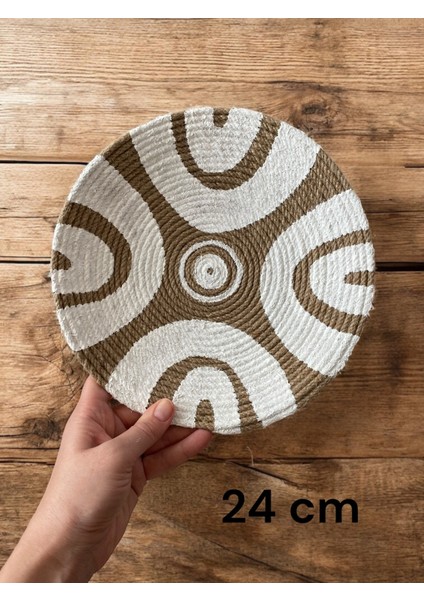 Beyaz 5'li El Yapımı Hasır Duvar Tabağı Seti – Şık ve Dekoratif Duvar Süsü Koleksiyonu