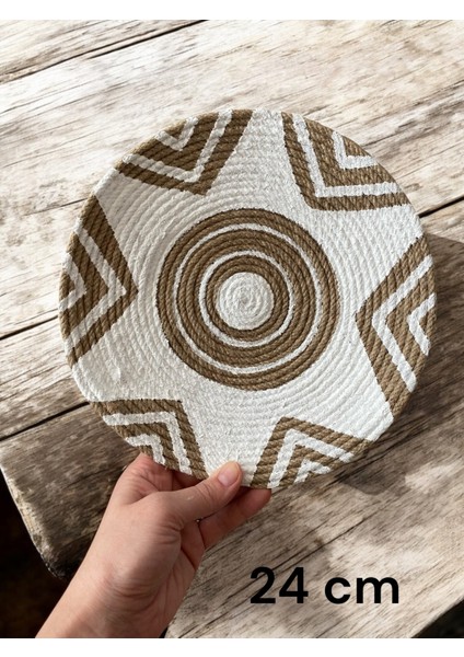 Beyaz 5'li El Yapımı Hasır Duvar Tabağı Seti – Şık ve Dekoratif Duvar Süsü Koleksiyonu