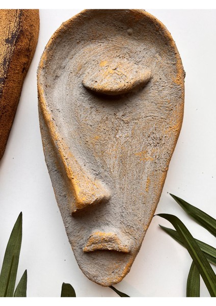 El Yapımı Soyut Yarım Yüz Maske Heykel 3'lü Set – Modern Duvar, Ev ve Ofis İçin Özel Tasarım Dekor modelleri