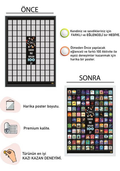 300 gr Kuşe Kağıt Gri Parlak Poster – Dayanıklı Selofon Kaplama ve İnteraktif Kazı Kazan Tasarımı